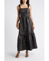 Chelsea28 Print Sleeveless Chiffon Maxi Dress in Blue | Lyst