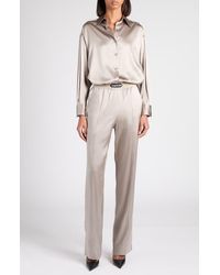 Tom Ford - Relaxed Fit Stretch Silk Satin Blouse - Lyst