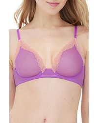 Skarlett Blue - Passion Underwire Plunge Unlined Mesh Bra - Lyst