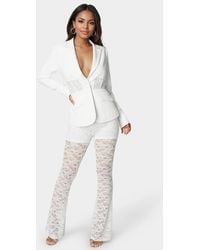 Bebe - Tailored Lace Combo Blazer - Lyst