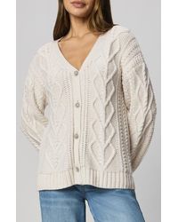 Splendid - Harlow Hearts Rhinestone Cable Stitch Cardigan - Lyst
