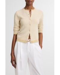 Vince - Gingham Check Wool & Cotton Blend Cardigan - Lyst