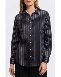 Foxcroft - Margie Stripe Button-Up Shirt - Lyst