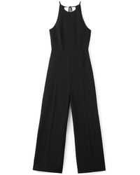 Mango - Open Back Halter Neck Jumpsuit - Lyst