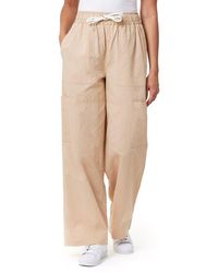 Scotch & Soda - Noa High Waist Wide Leg Cotton & Linen Cargo Pants - Lyst