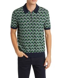 Ted Baker - Mitford Jacquard Quarter Zip Polo - Lyst