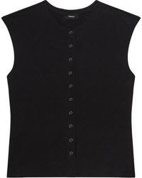 Theory - Organic Cotton Button-Up Vest - Lyst