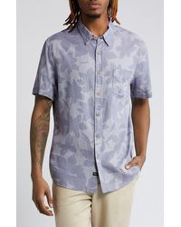 Rails - Carson Floral Print Short Sleeve Linen Blend Button-up Shirt - Lyst