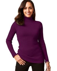 Jessica London - Ribbed Cotton Turtleneck Sweater - Lyst