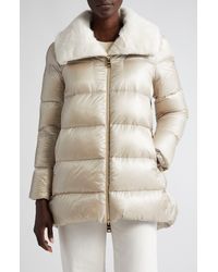 Herno - Down Puffer Jacket With Faux Fur Trim - Lyst