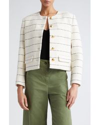 Nili Lotan - Paige Stripe Cotton Blend Jacket - Lyst