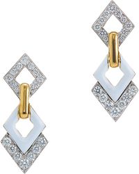 David Webb - Motif Diamond Drop Earrings - Lyst