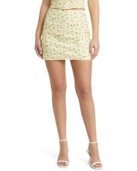 Wayf - Sunshine Floral Linen Blend Miniskirt - Lyst