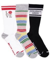 Muk Luks - Cotton Rib Compression Crew Sock 3 Pair Pack - Lyst