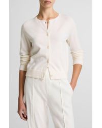 Vince - Scallop Trim Button Front Cardigan - Lyst