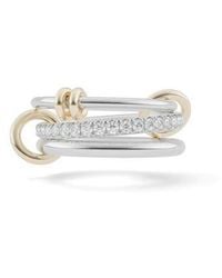 Spinelli Kilcollin - Raneth Sterling, 18K & Diamond Pavé Two-Tone Link Ring - Lyst