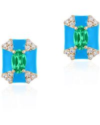 Goshwara - Queen Octagon Emerald & Diamond Earrings - Lyst