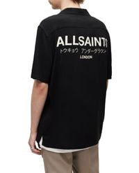 AllSaints - Underground Logo Short Sleeve Camp Shirt - Lyst