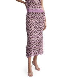 Mango - Flare Open Stitch Midi Skirt - Lyst