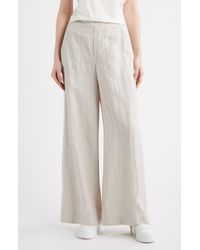 Frank & Eileen - Madeline Patch Pocket Pull-On Linen Pants - Lyst