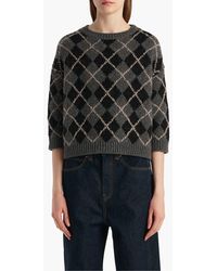 KHAITE - Colt Argyle Plaid Cashmere Sweater - Lyst