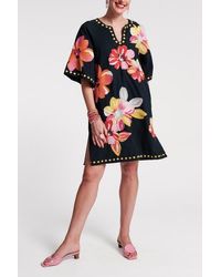 Frances Valentine - Charming Caftan Mini Sun Floral Cotton Linen - Lyst