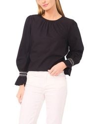 Halogen® - Contrast Smocked Cuff Top - Lyst