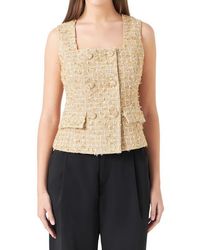 Endless Rose - Sleeveless Double Breasted Tweed Top - Lyst