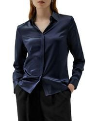 LILYSILK - Basic Concealed Placket Silk Shirt - Lyst
