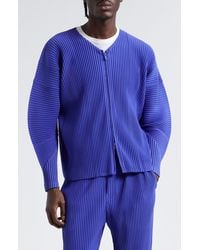 Homme Plissé Issey Miyake - September Monthly Colors Pleated V-neck Cardigan - Lyst