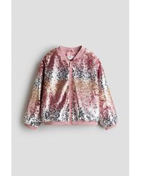 H&M - Sequined Bomber Jacket - Lyst
