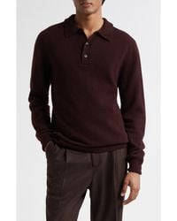 Sunspel - Lambswool Polo Sweater - Lyst