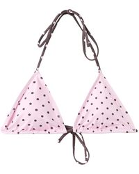 Mango - Polka Dot Triangle Bikini Top - Lyst