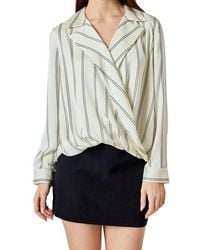 Endless Rose - Stripe Wrap Front Top - Lyst