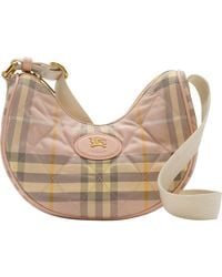 Burberry - Horseshoe Check Quilted Nylon Crossbody Bag - Lyst