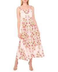 Cece - Embroidered Floral Midi Dress - Lyst