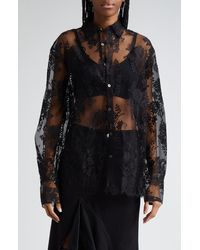 Monse - Open Back Sheer Floral Lace Top - Lyst