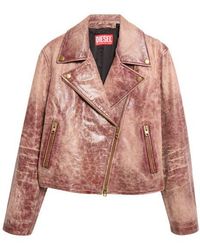 DIESEL - L-Unatic Leather Moto Jacket - Lyst