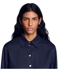 Sandro - Cotton Shirt With Wide Cuffs - Lyst