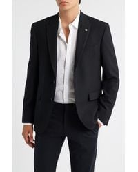 AllSaints - Rawdon Slim Fit Peak Lapel Textured Wool & Viscose Blend Sport Coat - Lyst
