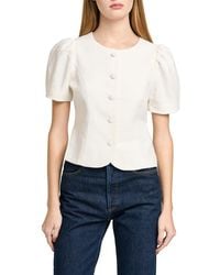 Wayf - Blair Button Front Linen Blend Top - Lyst