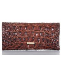 Brahmin - Veronica Melbourne Croc Embossed Leather Envelope Wallet - Lyst