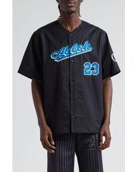 Off-White c/o Virgil Abloh - Baseball Short Sleeve Cotton Button-up Shirt - Lyst