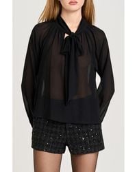 Wayf - X Sara Walker Bow Georgette Blouse - Lyst