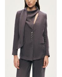 Nocturne - Asymmetrical Draped Tailored Jacket - Lyst