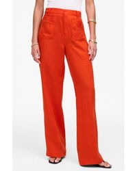 Madewell - Patch Pocket Linen Flare Pants - Lyst
