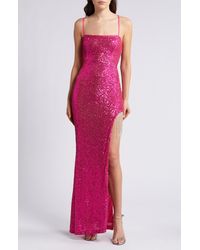 Lulus - Here For The Show Sequin Gown - Lyst