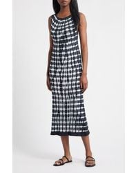 Nation Ltd - Christy Tie Dye Keyhole Rib Cotton Midi Dress - Lyst