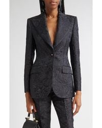 Dolce & Gabbana - One-Button Floral Brocade Blazer - Lyst