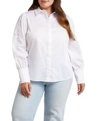 Harshman - Devlin Embroidered Sleeve Cotton Button-up Shirt - Lyst